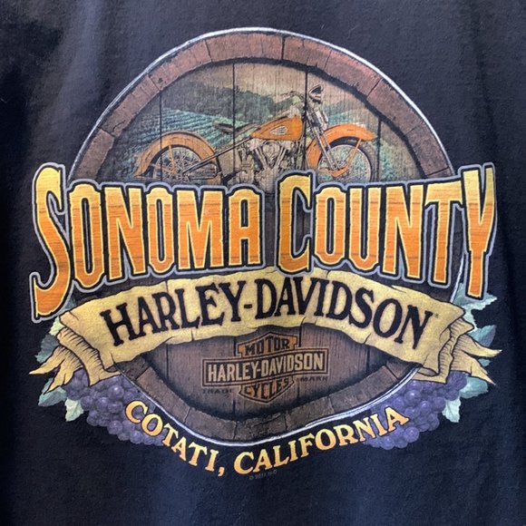 Harley-Davidson Other - Harley Davidson Motorcycles Sonoma County Cotati California Graphic Tee Size XL